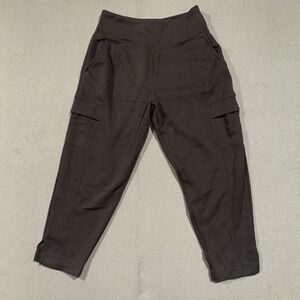 Sage Collective Womens Cargo Capri Pants Size L Black High Waist‎ Spandex Blend